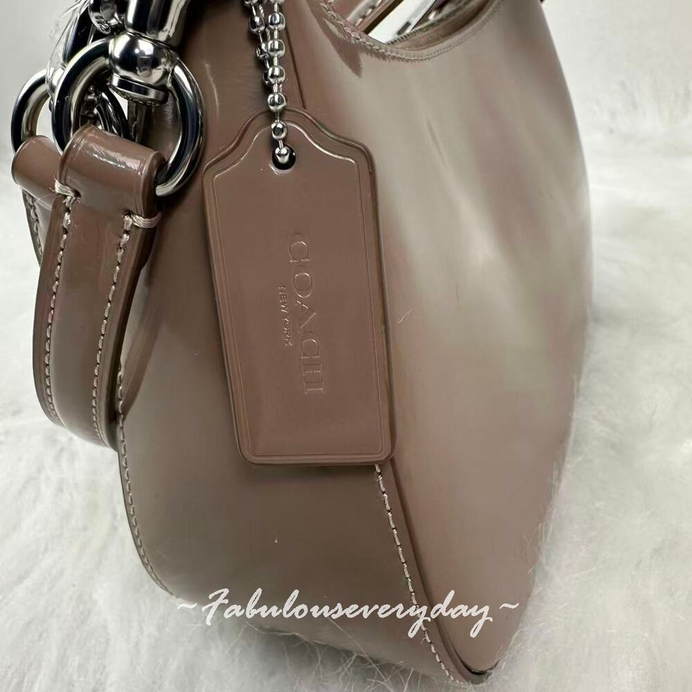 Coach Teri Shoulder Bag Crossbody In Leather Silver/Clay CV938 NWT - Picture 7 of 11